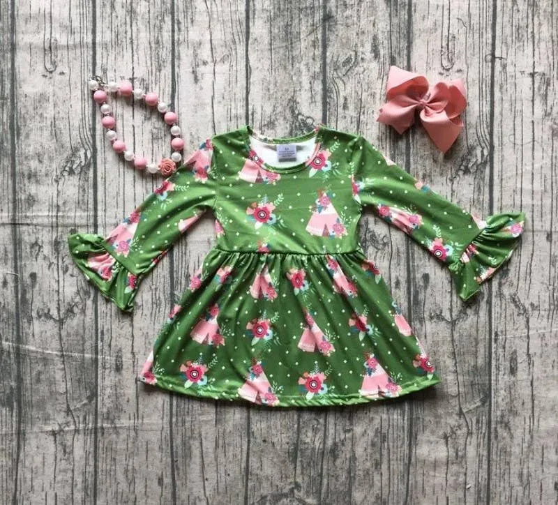 Girls Green Teepee Dress