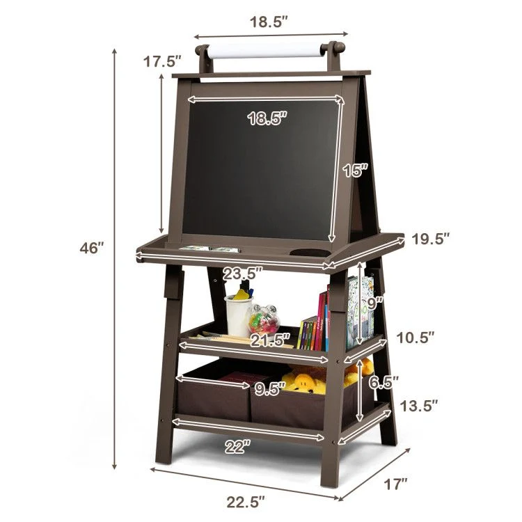 3-in-1 Double-Sided Storage Art Easel