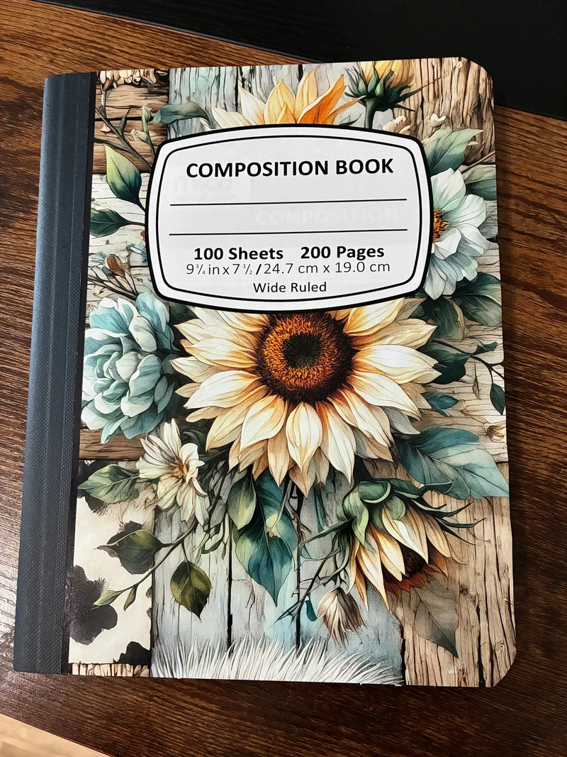 Composition book - rustic flower