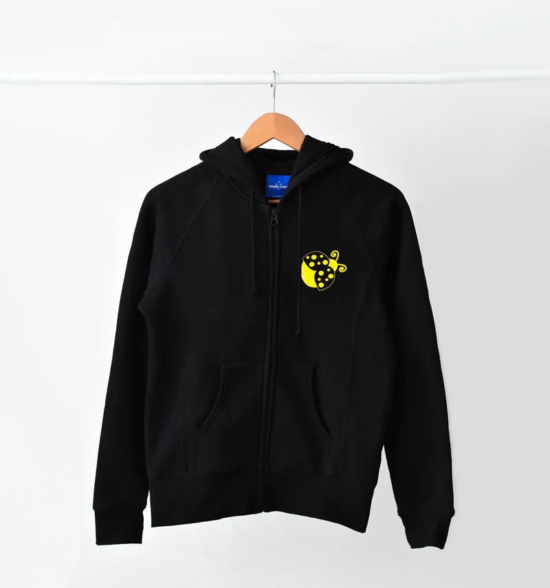 Adults Yellow Ladybugs Zip Up Branded Hoodie