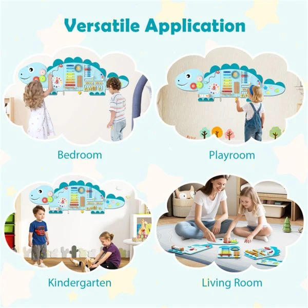 11-in-1 Dinosaur Wall Busy Board Panels