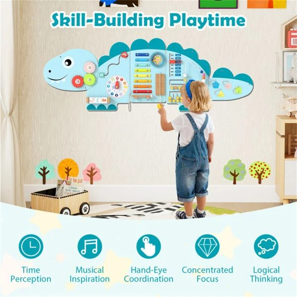 11-in-1 Dinosaur Wall Busy Board Panels