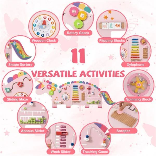 11-in-1 Dinosaur Activity Wall Busy Board Panels