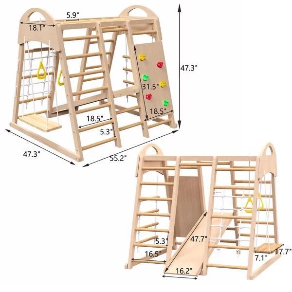 PreK - 1st Grade Indoor Playground 7-in-1 Jungle Gym