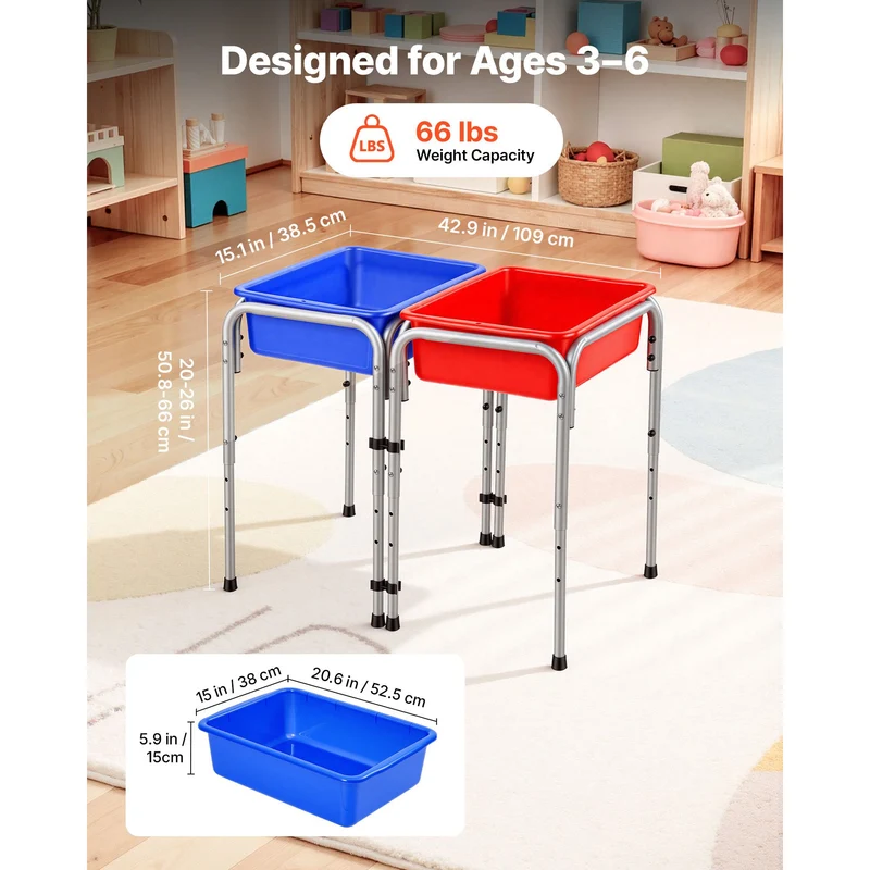 PreK-GR 1 Two Station Sand and Water Adjustable Play Bins