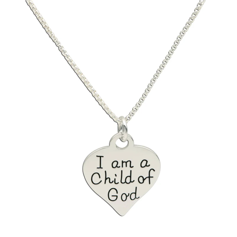 I am A Child of God Necklace With Heart for Kids