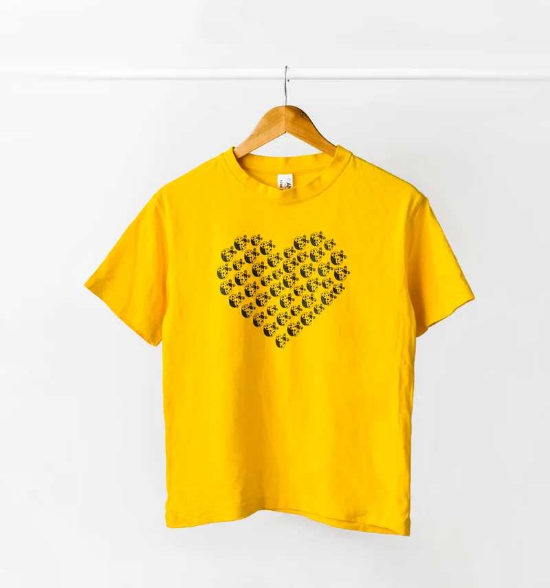 Adult T-Shirt Yellow Ladybugs