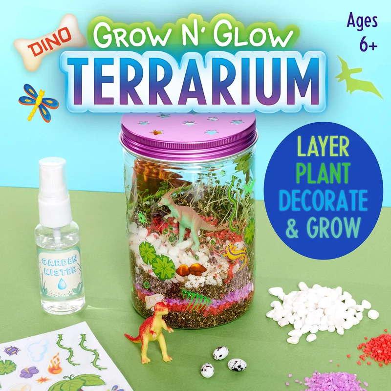 Grow N' Glow Dinosaur Terrarium DIY Craft Kit for Kids