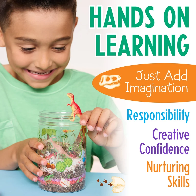 Grow N' Glow Dinosaur Terrarium DIY Craft Kit for Kids
