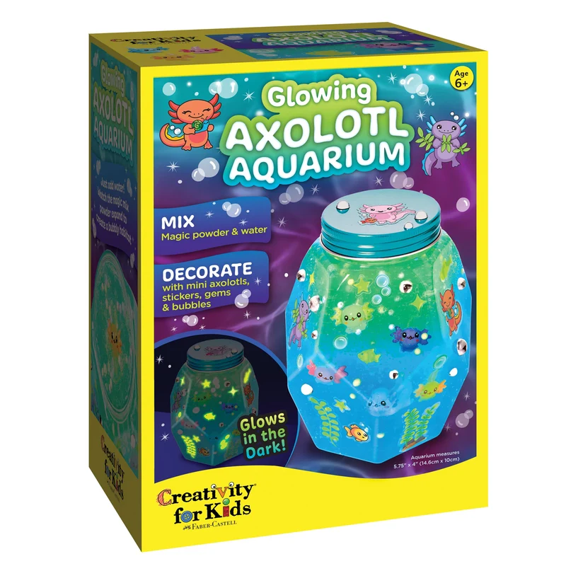 Make an Axolotl Glowing Aquarium Craft for Kids