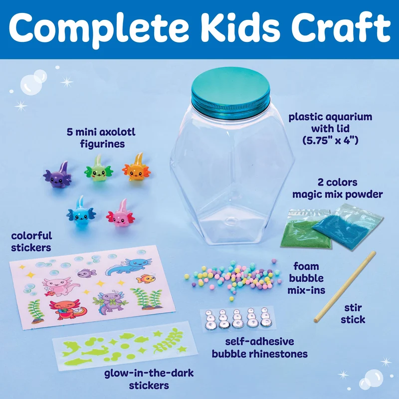 Make an Axolotl Glowing Aquarium Craft for Kids