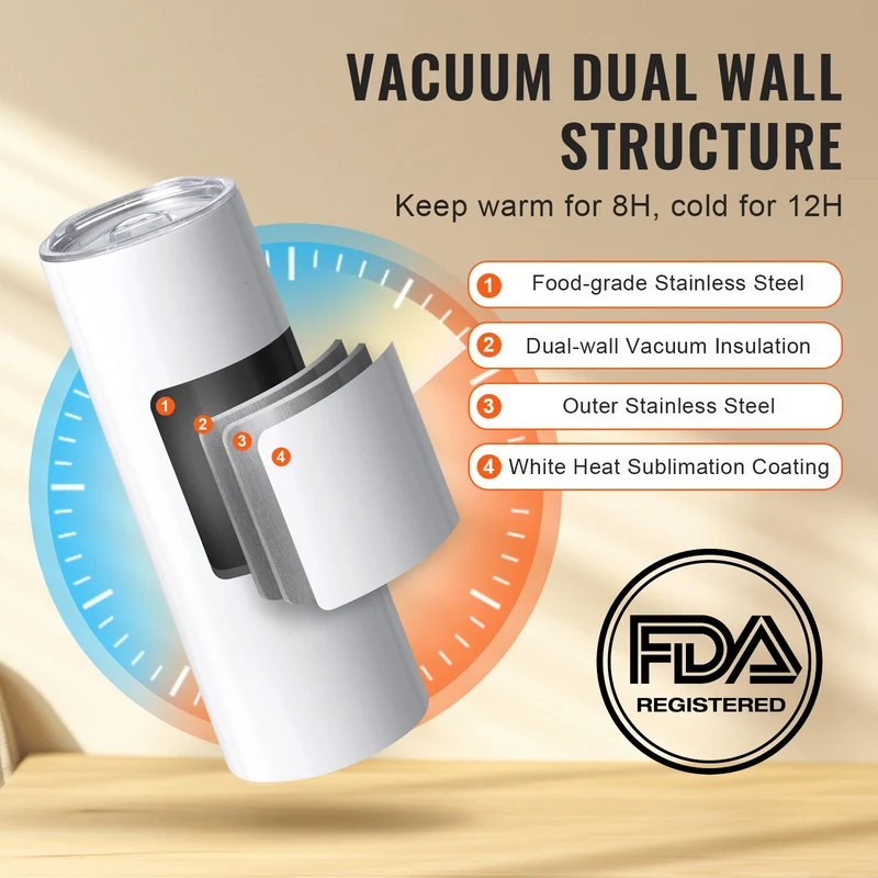 12pk Blank Sublimation Tumblers