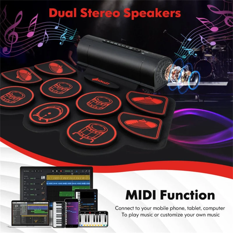 9-Pad Electric Drum Set for Beginners