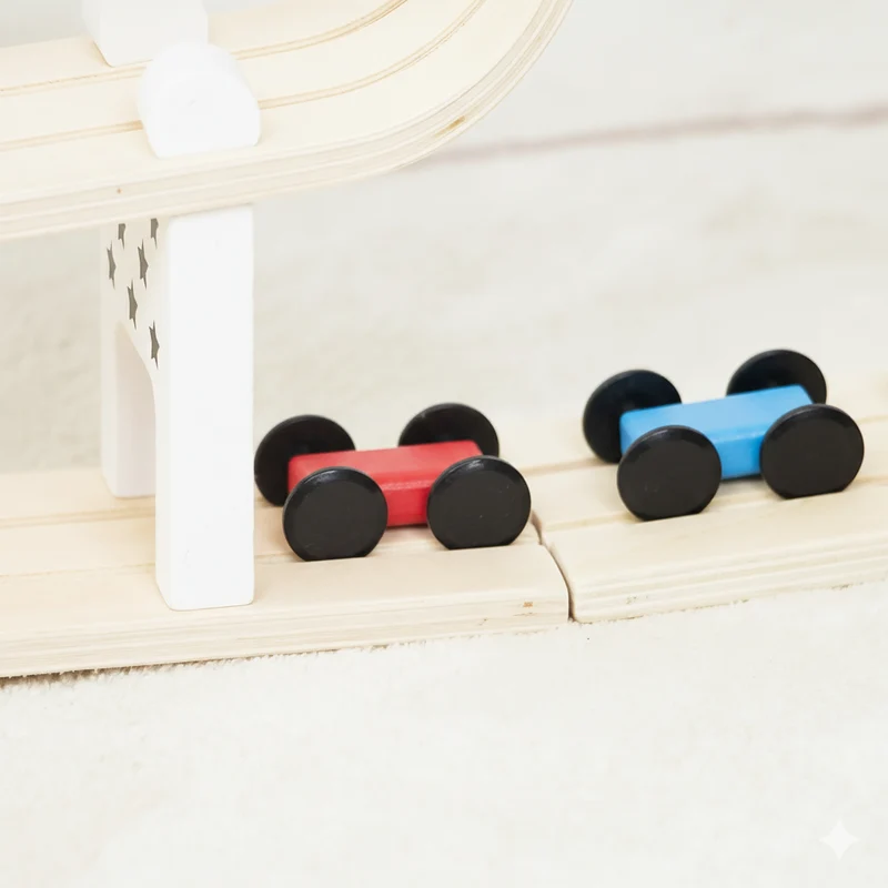 Wooden Car Ramp Racer | Montessori Rolling Track Toy