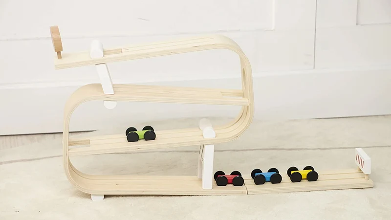Wooden Car Ramp Racer | Montessori Rolling Track Toy