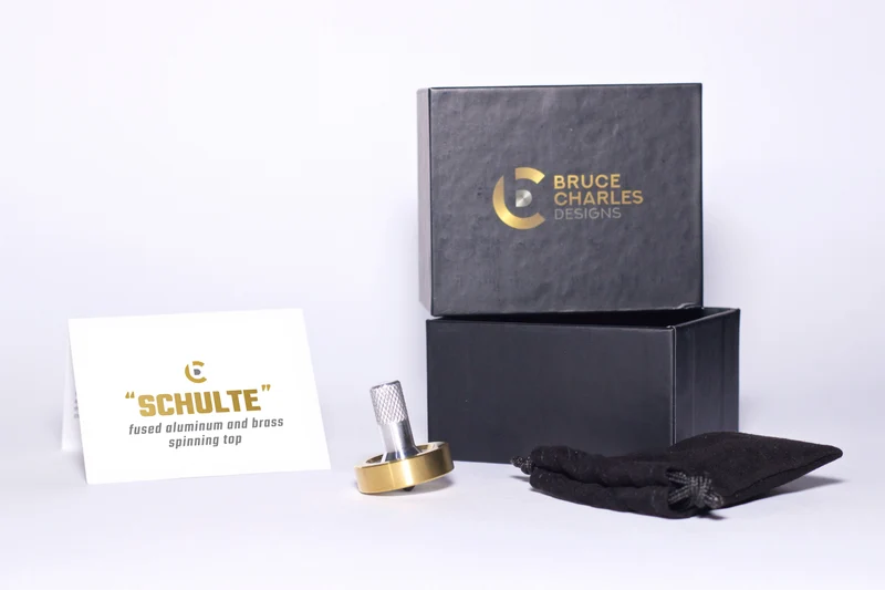 Schulte Fused Aluminum & Brass Spinning Top