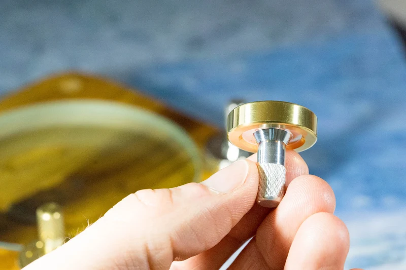 Schulte Fused Aluminum & Brass Spinning Top