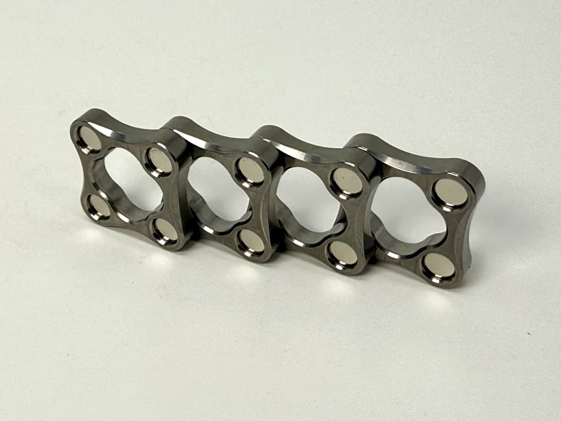 The Micro Stackable Tumbled Stainless Steel Magnetic Slider