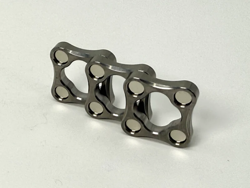 The Micro Stackable Tumbled Stainless Steel Magnetic Slider
