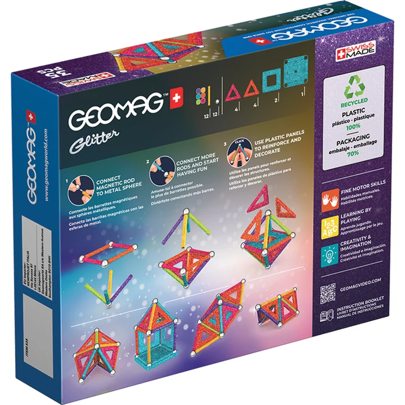 Glitter Magnetic Panels Building Set, 35 Pieces
