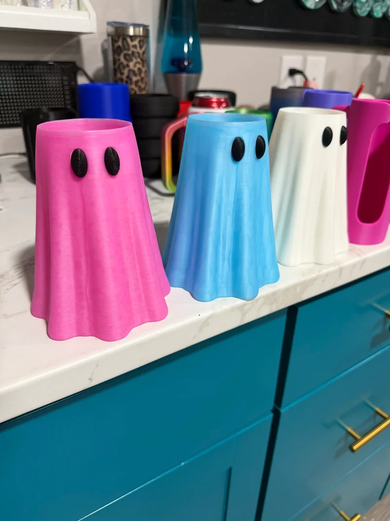 3D printed ghost - 12 oz skinny cans