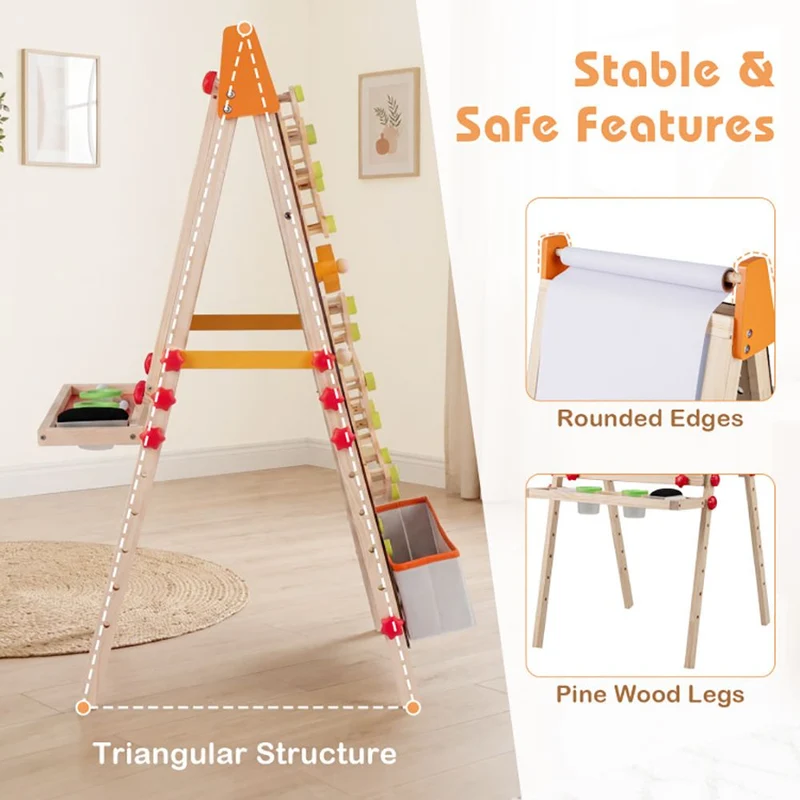4-in-1 Wooden Kids Art Easel