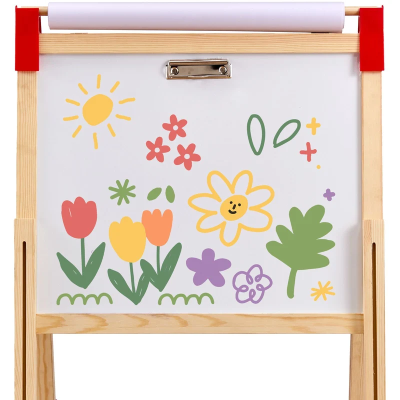 3-in-1 Wooden Double-Sided Kid's Art Easel + Accessories