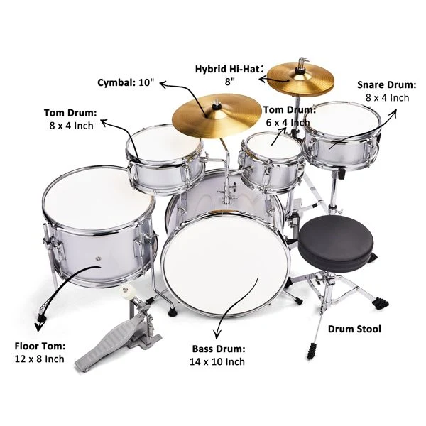 14"x10" 5pc Junior Kids Drum Set Kit