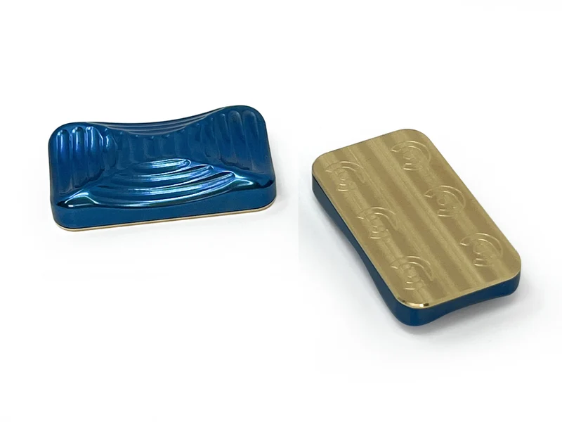 Lowrey Blue Anodized Titanium & Brass Magnetic Slider