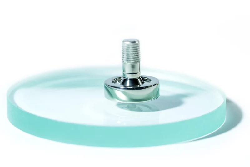 Stainless Starter Set: Stainless Steel Spinning Top + 100mm Glass Lens Base