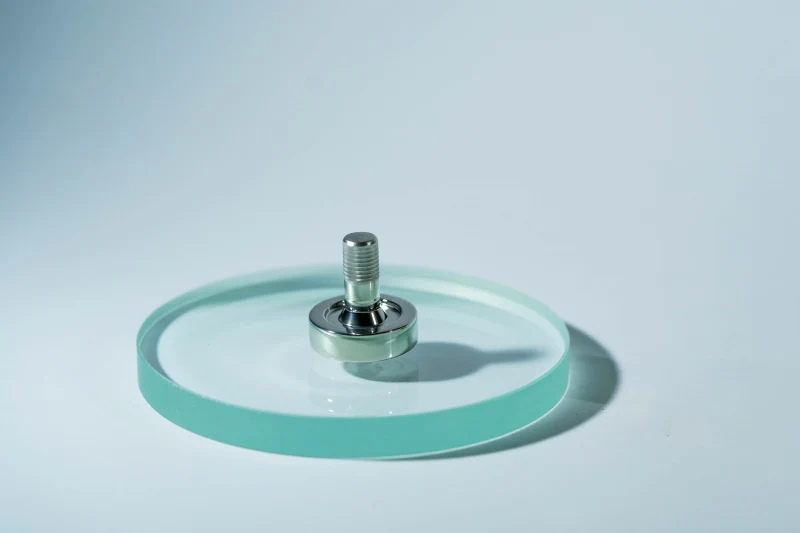 Stainless Starter Set: Stainless Steel Spinning Top + 100mm Glass Lens Base