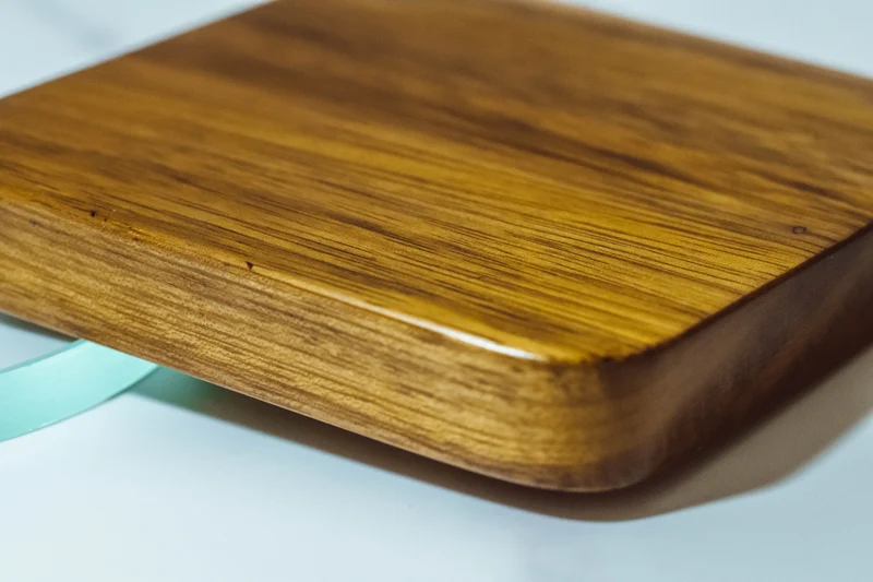 Spinning Base - Teak Wood with Glass Concave Lens