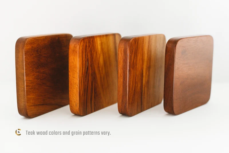 Spinning Base - Teak Wood with Glass Concave Lens