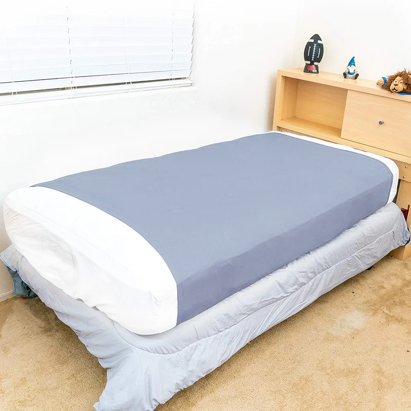 Sensory Bed Sheet for Kids Compression Alternative to Weighted Blankets - Blue