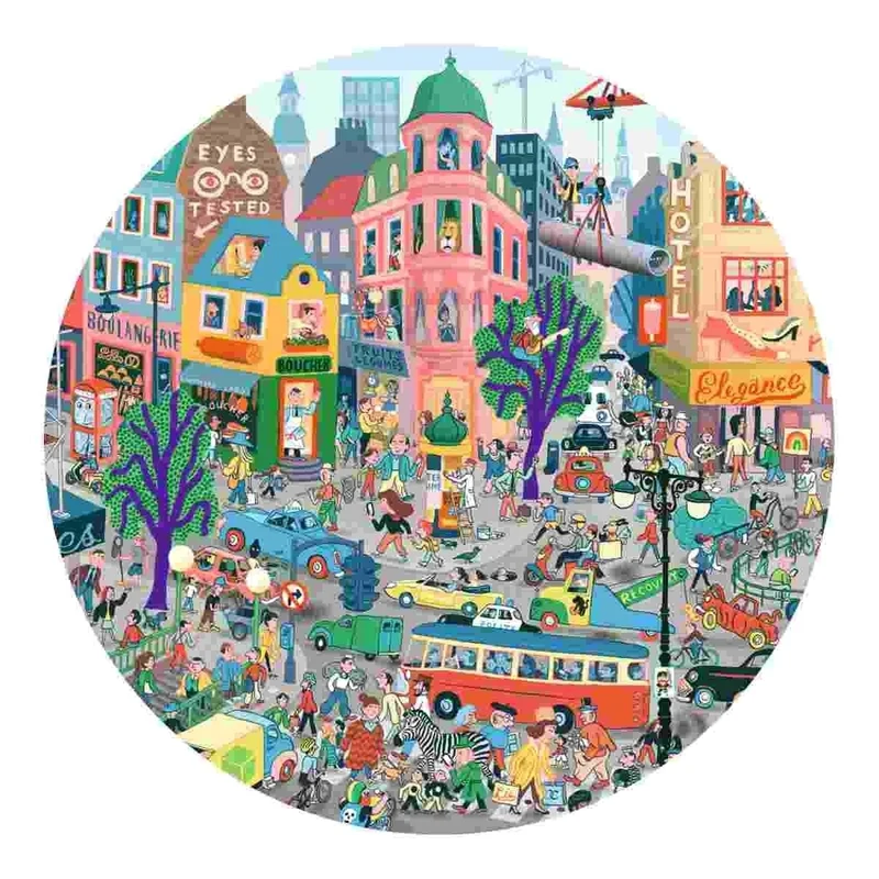 Djeco Wimmelpuzzle Stadt – 200-teiliges Such- & Lernpuzzle