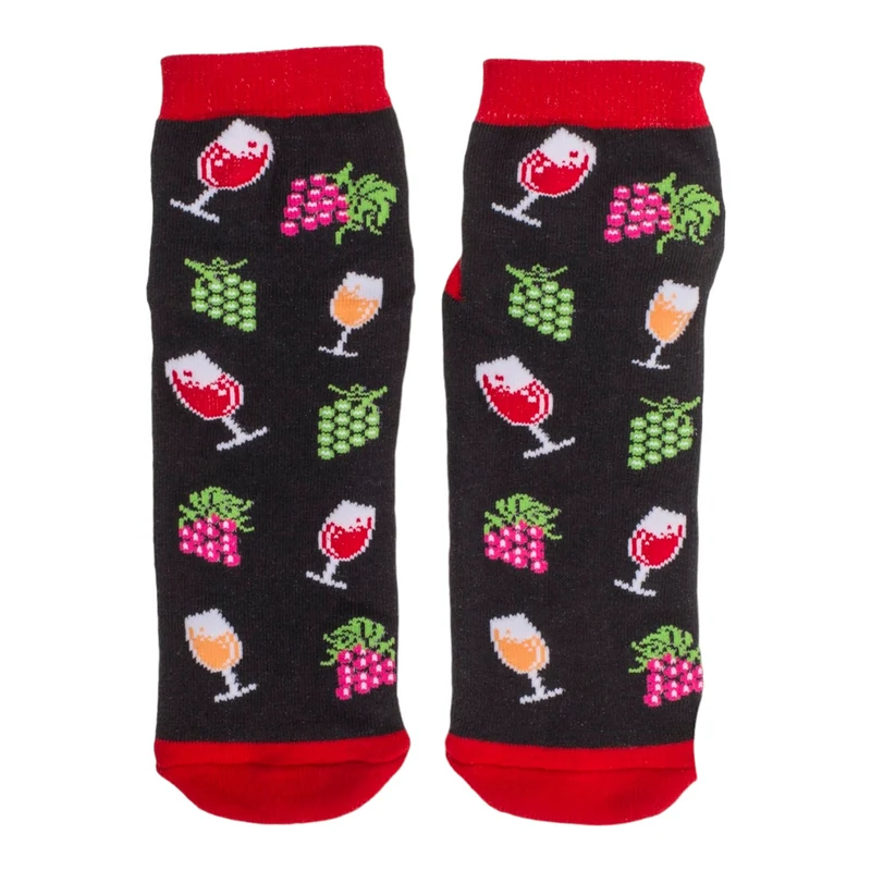 Socken Wein Geschenk Wein Strumpf mit ABS Sohle in 36-45 im Paar