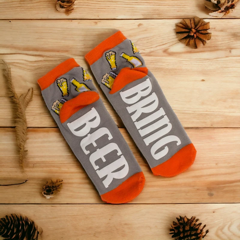 Socken Bier Geschenk für Männer Bierstrumpf mit ABS-Sohle in 36-45