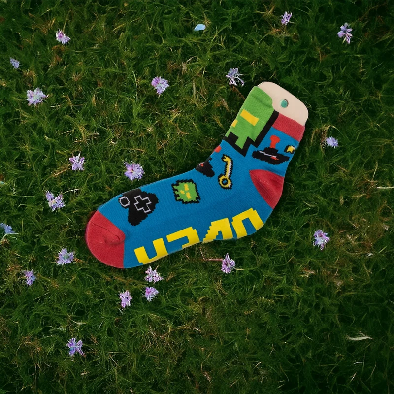 Socken Game Over Zocken Strumpf mit ABS-Sohle in 36-45 im Paar