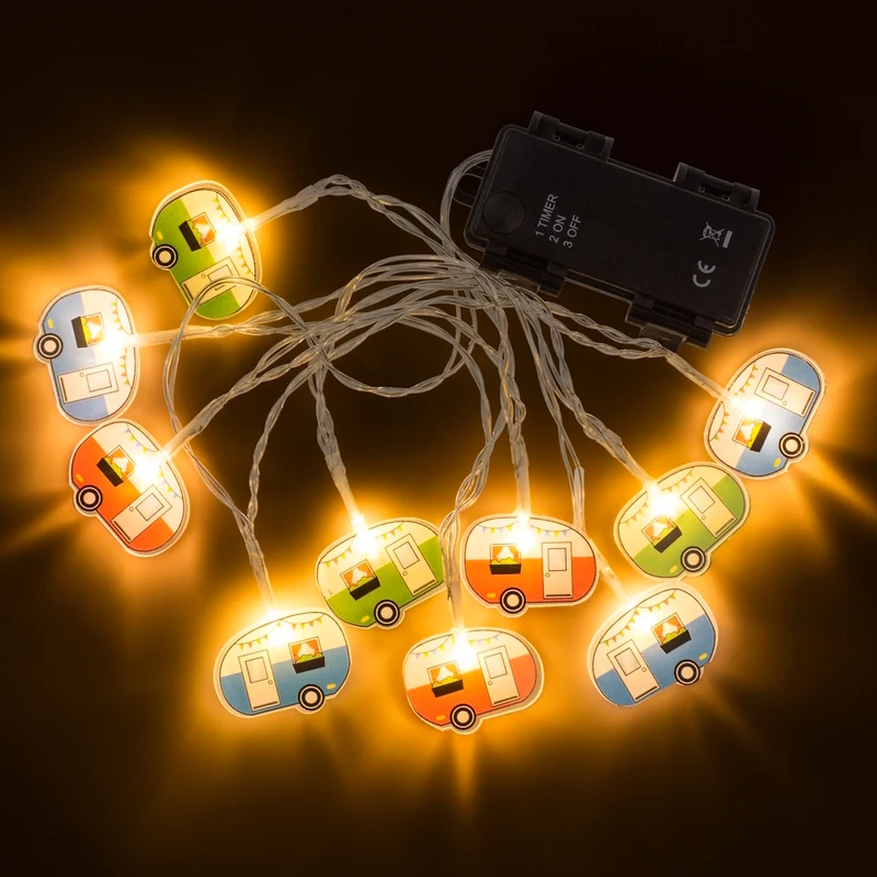 Lichterkette Camping Deko Wohnwagen Camper Stimmungslicht mit 10 LED-Elementen