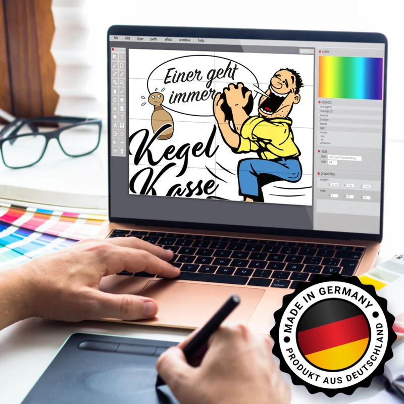 Kegelkasse Spardose Einer geht immer mit lustigem Kegelspieler Motiv
