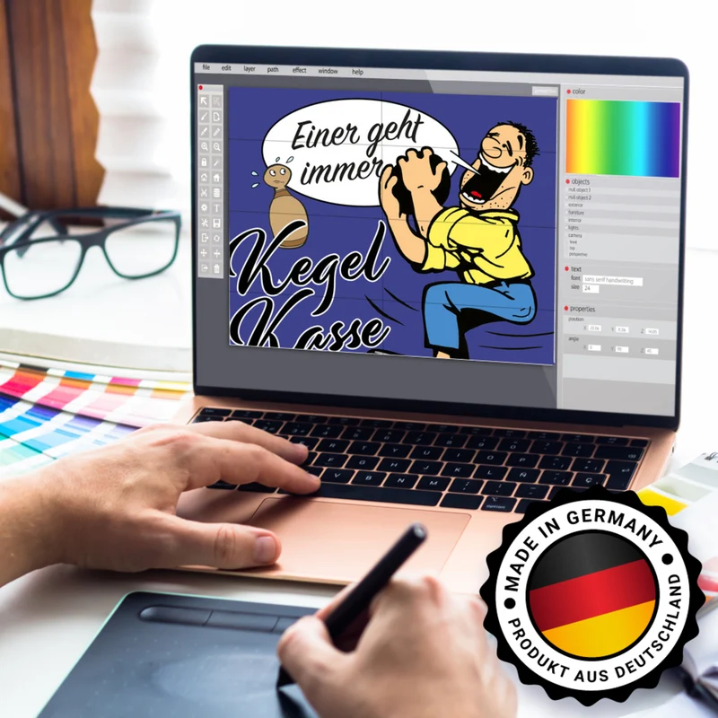 Kegelkasse Spardose Einer geht immer mit lustigem Kegelspieler Motiv