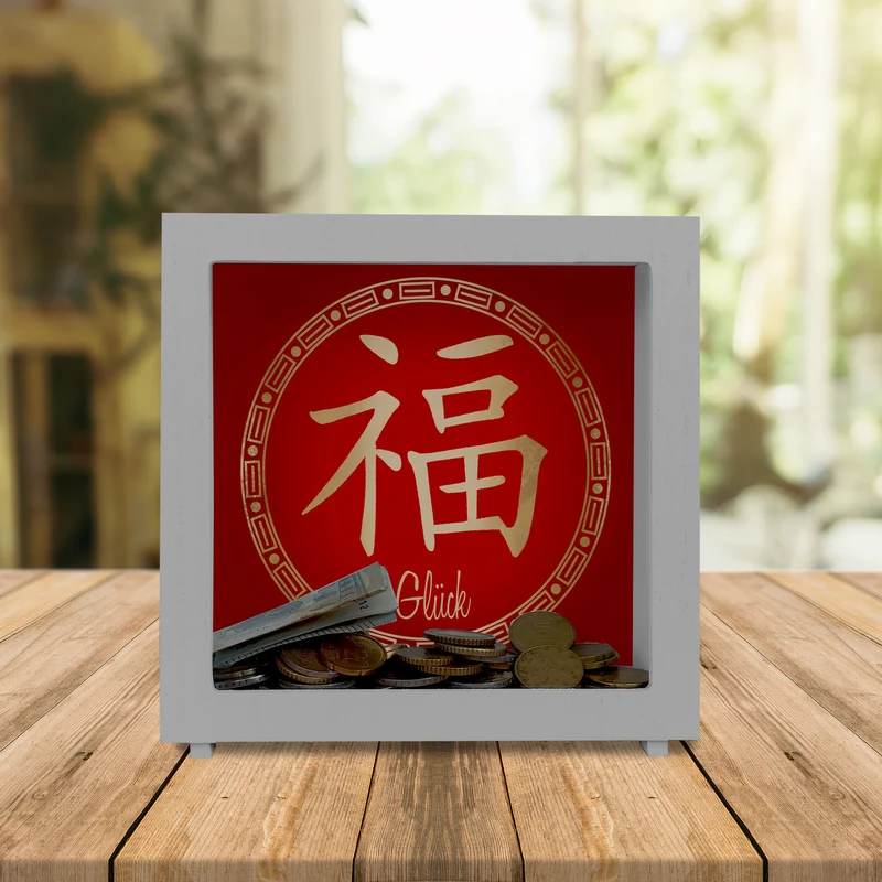 Chinesisches Zeichen für Glück Spardose
