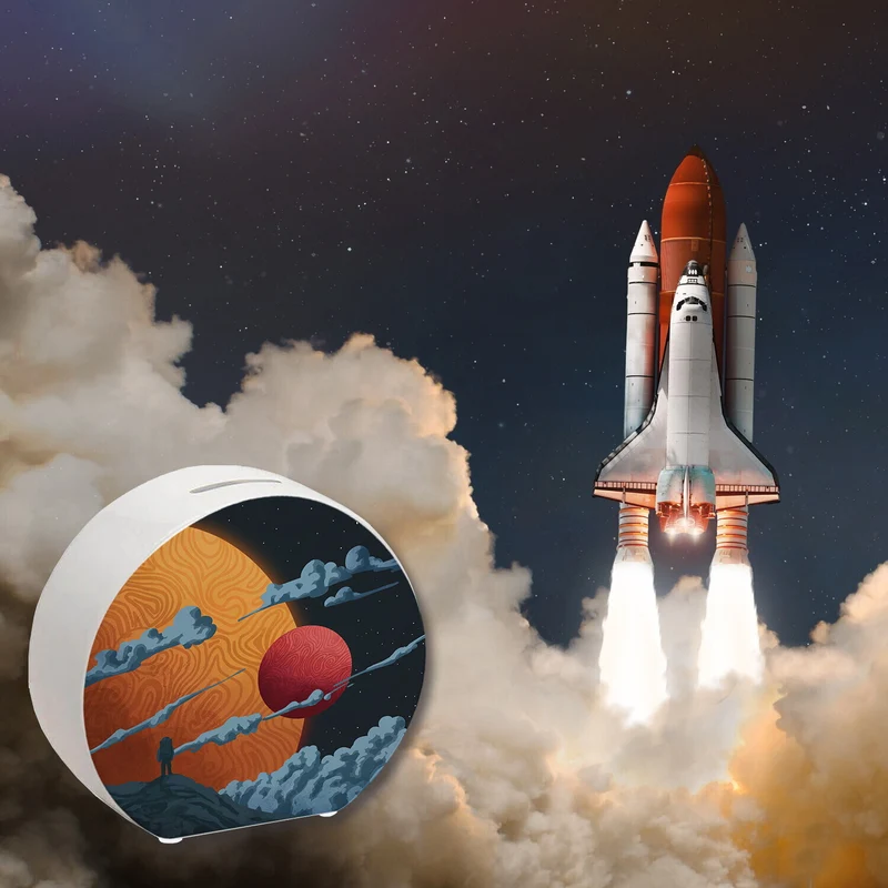 Science-Fiction Motiv Planeten Spardose