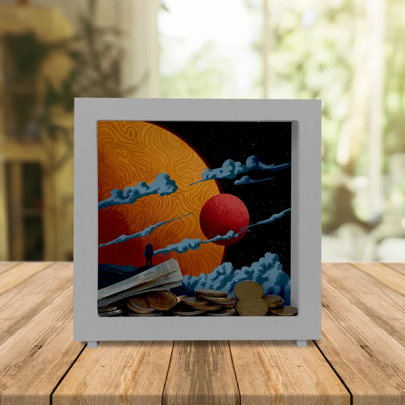 Science-Fiction Motiv Planeten Spardose