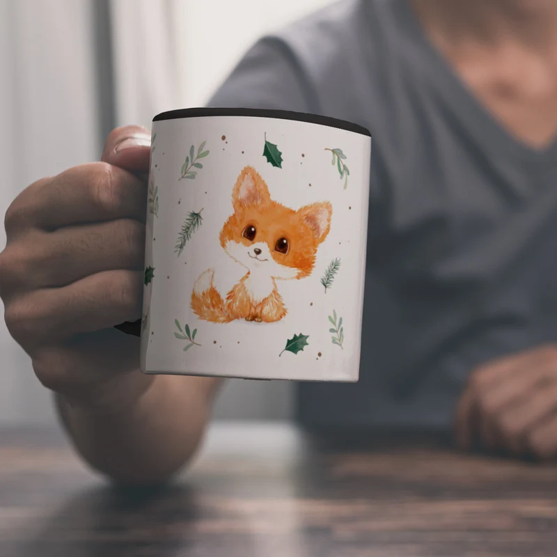 Baby Fuchs im Aquarellstil Kaffeebecher