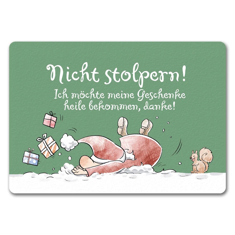 Nicht stolpern Fußmatte in 35x50 cm mit Weihnachtswichtel