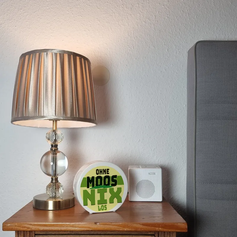 Spardose mit lustigem Motiv und Spruch: Ohne Moos nix los