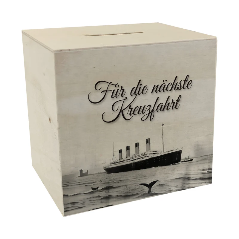 Für die nächste Kreuzfahrt Spardose mit Titanic-Motiv