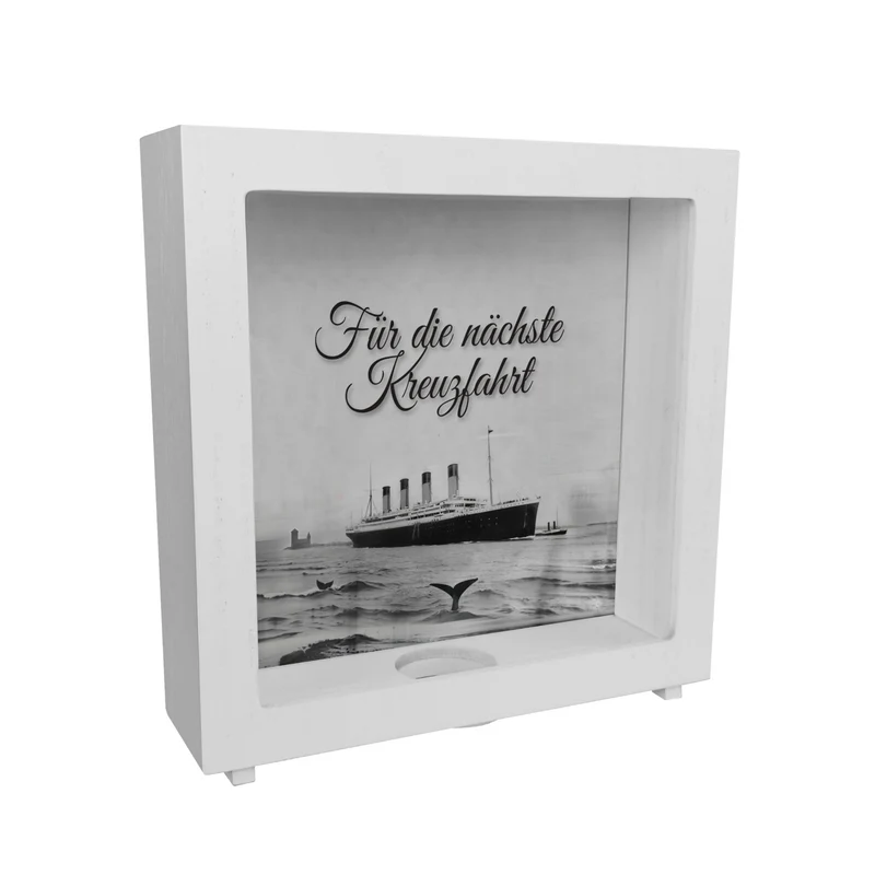 Für die nächste Kreuzfahrt Spardose mit Titanic-Motiv