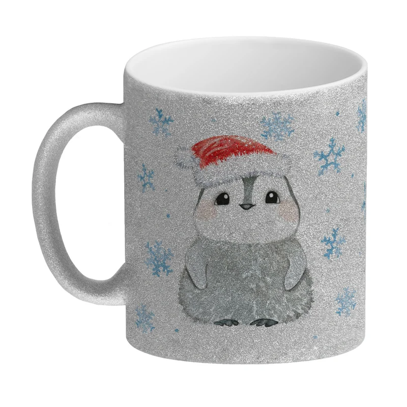 Pinguin mit Weihnachtsmütze Kaffeebecher